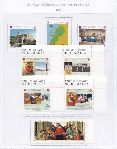 2003 SMOM - Komplettes Jahr, neue Briefmarken, 36 Werte + 3 Blatt - postfrisch**