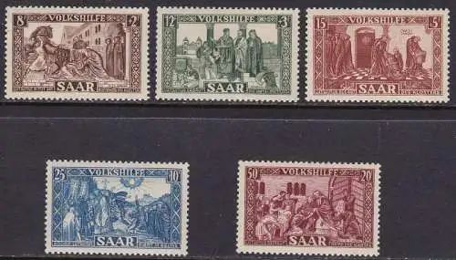 1950 SAARLAND/SAARLAND, Nr. 278/282 postfrisch/**