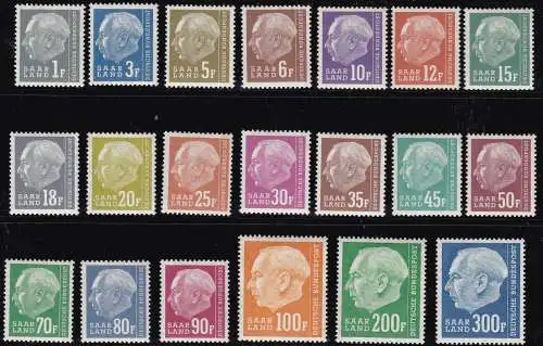 1957 SAARLAND/SAARLAND, Nr. 391/410 20 mnh/** Werte