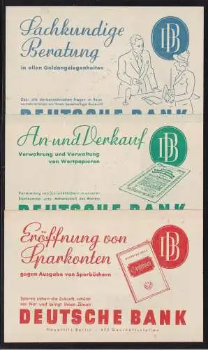 1939 Deutschland - Drittes Reich, MiNr. 686/688 Karte mit Werbung DEUTSCHE BANK