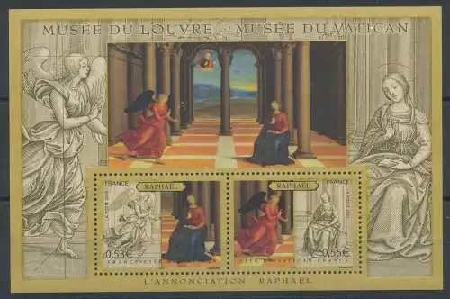 2005 Frankreich, Vatikanische Museen - Louvre, 1 Blatt, gemeinsame Ausgabe mit BF 36 des Vatikans - postfrisch **