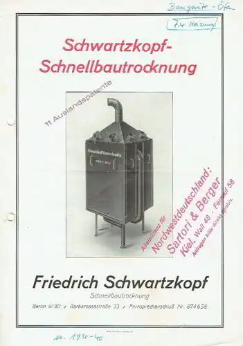 Schwartzkopf-Bautrockenofen. 