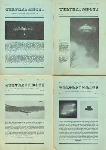 Weltraumbote
 Unabhängige Zeitschrift zur Verbreitung der Wahrheit über die "Fliegende Untertassen" genannten ausserirdischen Raumschiffe, zum Kampf gegen die Atomspaltung und für die Vorbereitung des neuen...