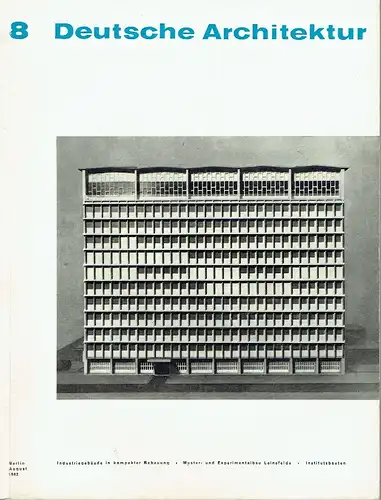 Deutsche Architektur
 Zeitschrift, 11. Jahrgang, Heft 8. 