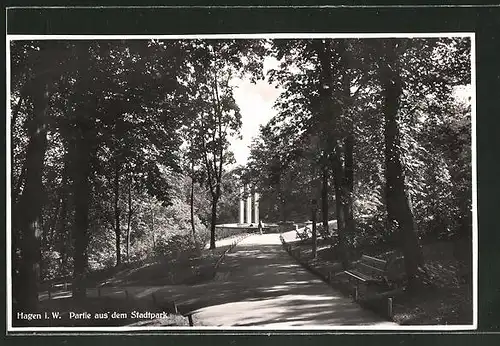 AK Hagen i. W., Partie im Stadtpark