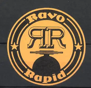 Reklamemarke Ravo Rapid mit Firmenlogo