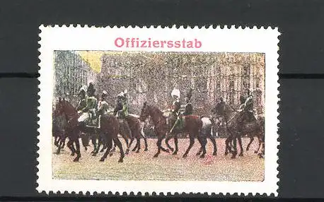 Reklamemarke Offiziersstab zu Pferd im Ort