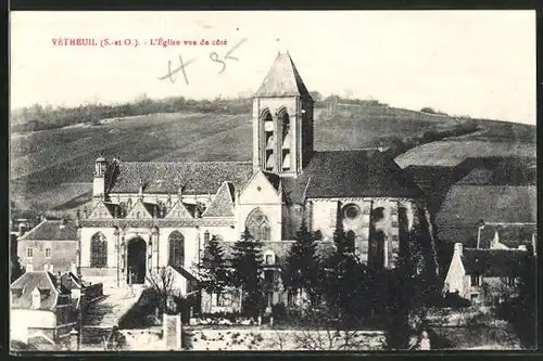 AK Vetheuil, L'Eglise vue de cote