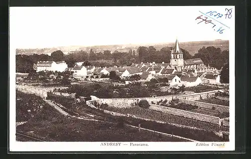 AK Andrésy, Panorama mit Kirche