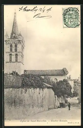 AK Saint-Marcellin, Eglise, Clocher Romain