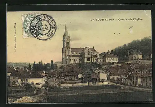 AK La Tour-du-Pin, Quartier de l'Eglise