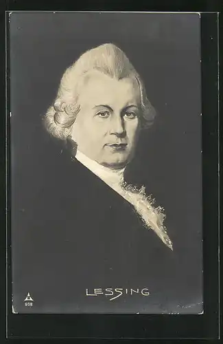 AK Dichter Gotthold Ephraim Lessing, Halbportrait