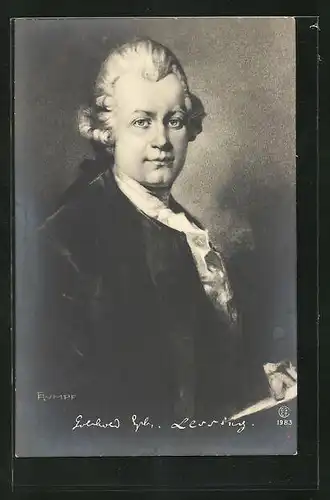 Künstler-AK Fritz Rumpf: Portrait Gotthold Ephraim Lessing