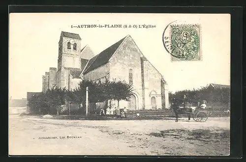 AK Authon la Plaine, Entfants devant l`Eglise