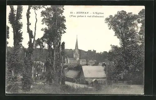 AK Auffay, L`Eglise, vue prise a vol d`oiseau