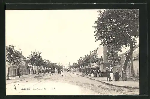 AK Crèteil, La Grande Rue, Strassenpartie