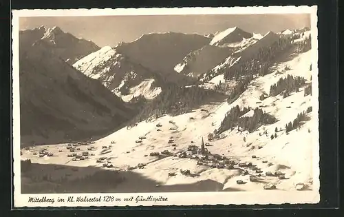 AK Mittelberg (im kleinen Walsertal), mit Güntlisspitze, Gesamtansicht