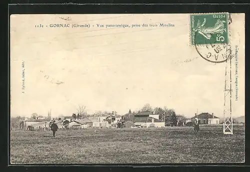 AK Gornac, Vue panoramique, prise des trois Moulins