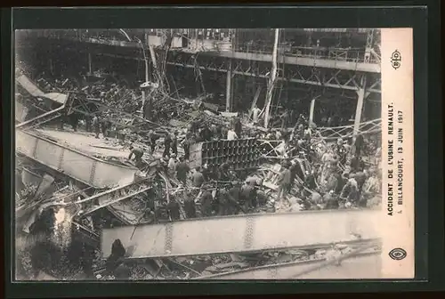 AK Billancourt, Accident de L`Usine Renault, 13 Juin 1917, Explosion