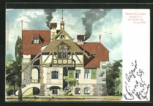 AK Aussig / Usti, Allgemeine Deutsche Ausstellung 1903, Einfamilienhaus
