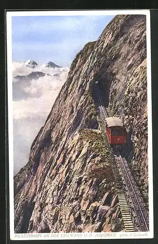 AK Pilatusbahn an der Eselwand gegen die Jungfrau