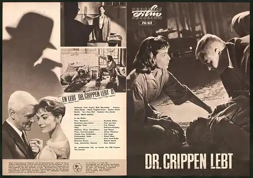 Filmprogramm PFP Nr. 76 /61, Dr. Crippen lebt, Elisabeth Müller, Peter van Eyck, Regie: Erich Engels