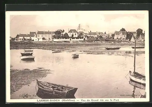 AK Larmor-Baden, Vue du Grand Air sur le Port