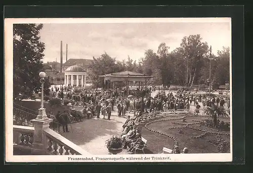 AK Franzensbad, Franzensquelle während der Trinkzeit