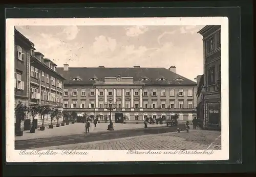 AK Teplitz Schönau / Teplice, Herrenhaus und Fürstenbad