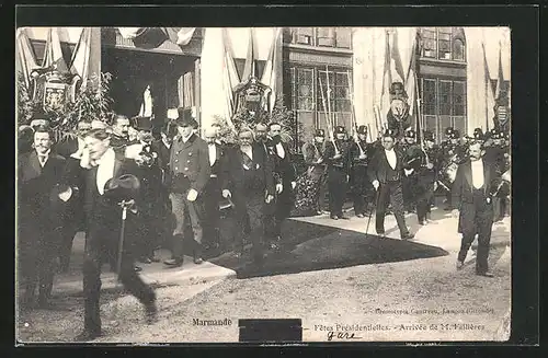 AK Marmande, Fetes Presidentielles, Arrivee de M. Fallieres