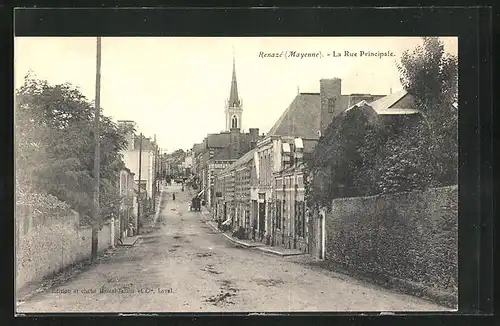 AK Renaze, La Rue Principale, vue vers l`Eglise