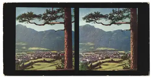 Stereo-Fotografie Fotograf unbekannt, Ansicht Bad Reichenhall, Panorama von Süden gesehen