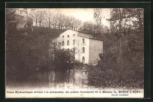 AK Cliche Furbault, Usine Hydraulique servant a la preparation des graines fourrageres de la Maison