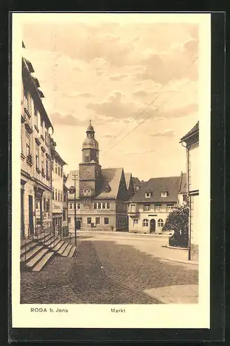 AK Roda bei Jean, Marktplatz mit Rathaus