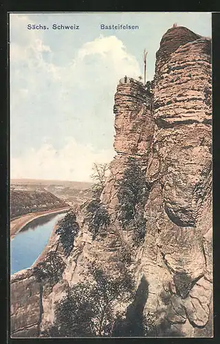 AK Bastei /Sächs. Schweiz, Basteifelsen aus der Vogelschau