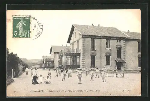 AK Hendaye, Sanatorium de la Ville de Paris, la Grande Allèe