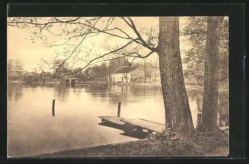 AK Lindow, Wutzsee mit Uferpromenade