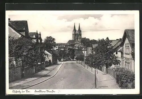 AK Oschatz i. Sa., Blick auf die Dresdner Strasse