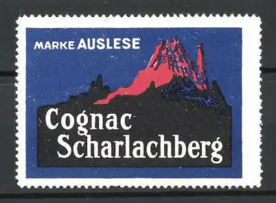 Reklamemarke Cognac Scharlachberg, Marke Auslese, Felspartie