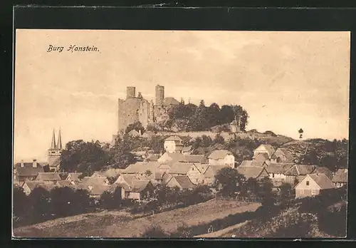 AK Bornhagen, Totale mit Burg Hanstein