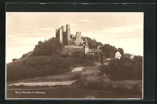 AK Bornhagen, Blick zur Ruine Hanstein