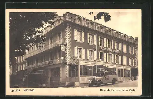 AK Mende, Hotel de Paris et de la Poste