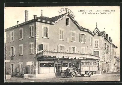 AK Ambèrieu, Hotel Terminus et Tracteur de l`Aviation