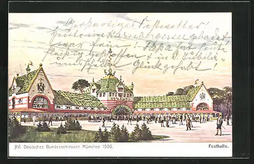 AK München, XV. Deutsches Bundesschiessen 1906, Festhalle