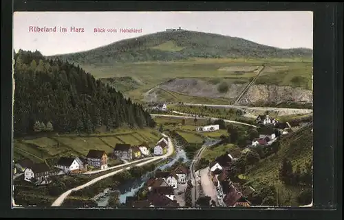 AK Rübeland /Harz, Blick vom Hohekleef auf den Ort