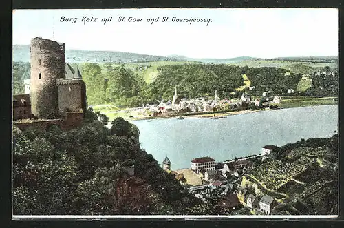 AK St. Goar / Rhein, Ortsansicht mit Burg Katz