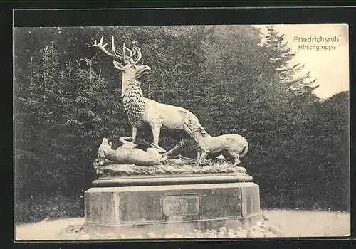 AK Friedrichsruh, Denkmal mit Hirschgruppe