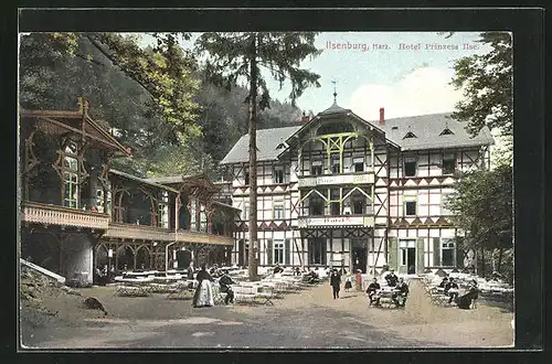 AK Ilsenburg i. Harz, Gartenlokal Hotel Prinzess Ilse