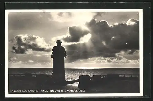 AK Borkum / Nordsee, Abendstimmung vor der Wandelhalle