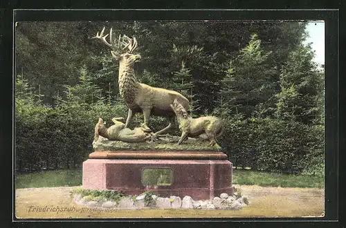 AK Friedrichsruh, die Hirschgruppe am Waldrand